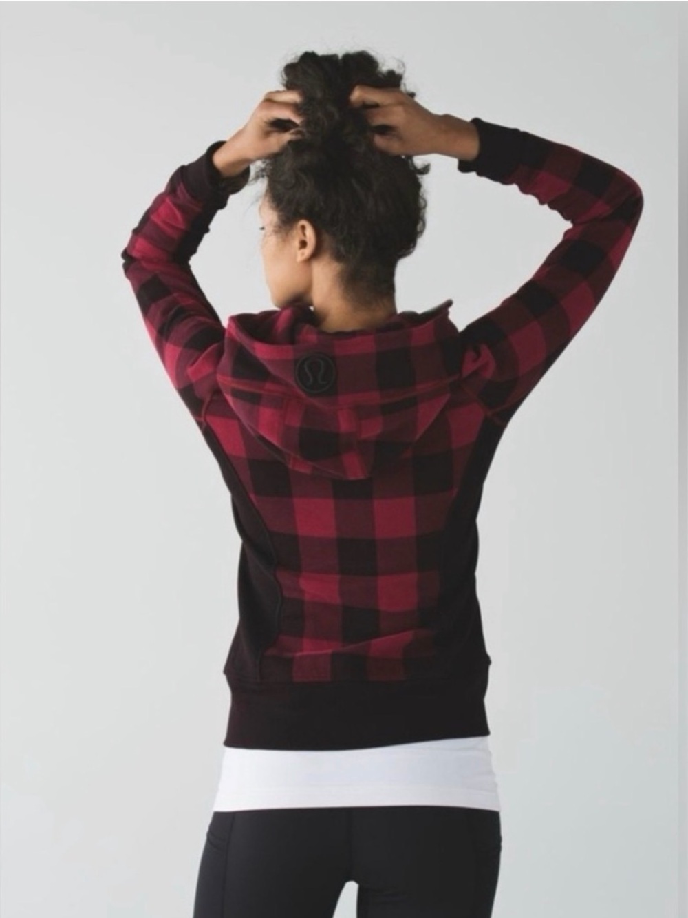 RARE Vintage Lululemon Women's Scuba Hoodie Jacket II Check Plaid SZ 12
